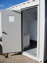 Portable washroom entrance